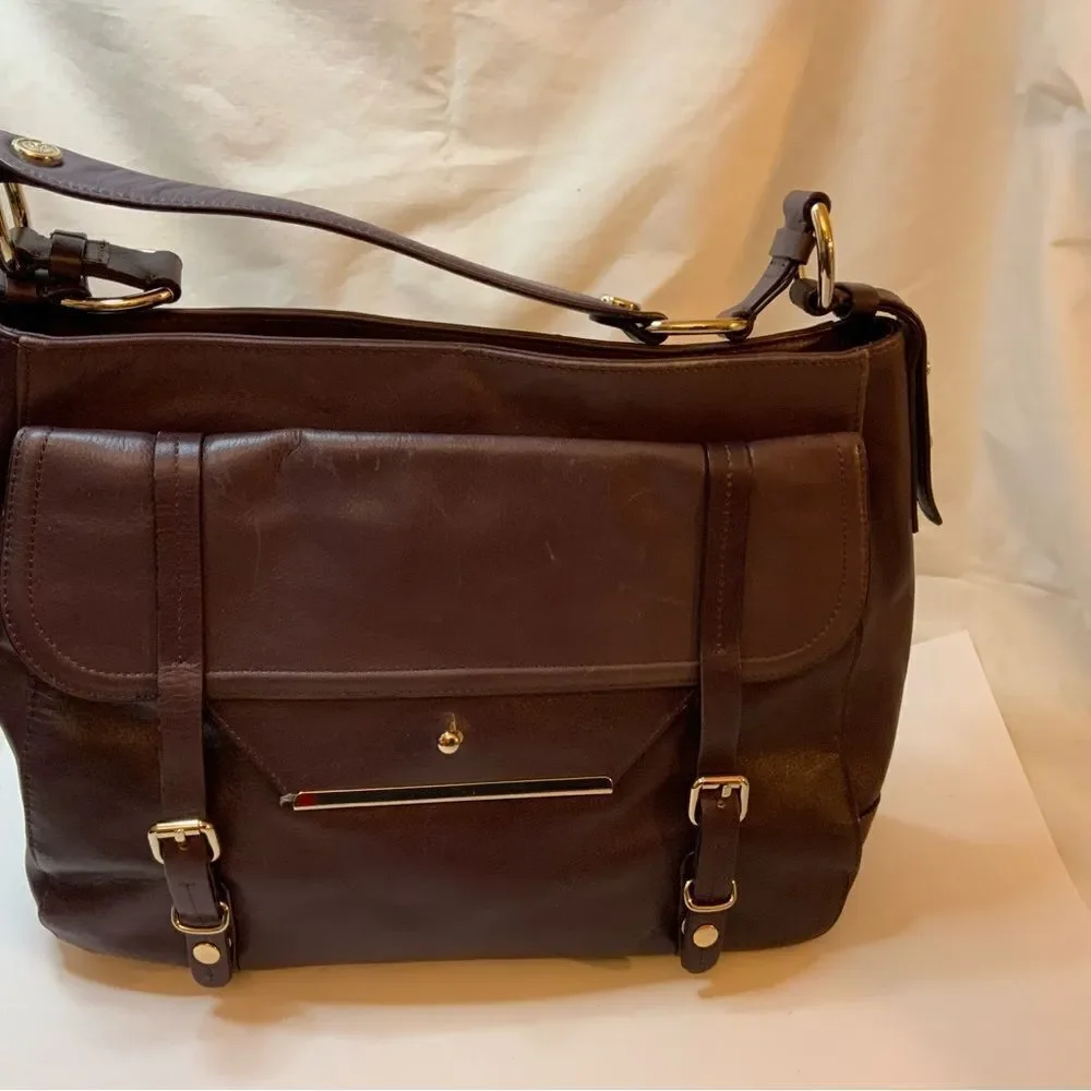 TRE VERO Purple Leather  Hobo Handbag Purse Bag-VERY NICE
